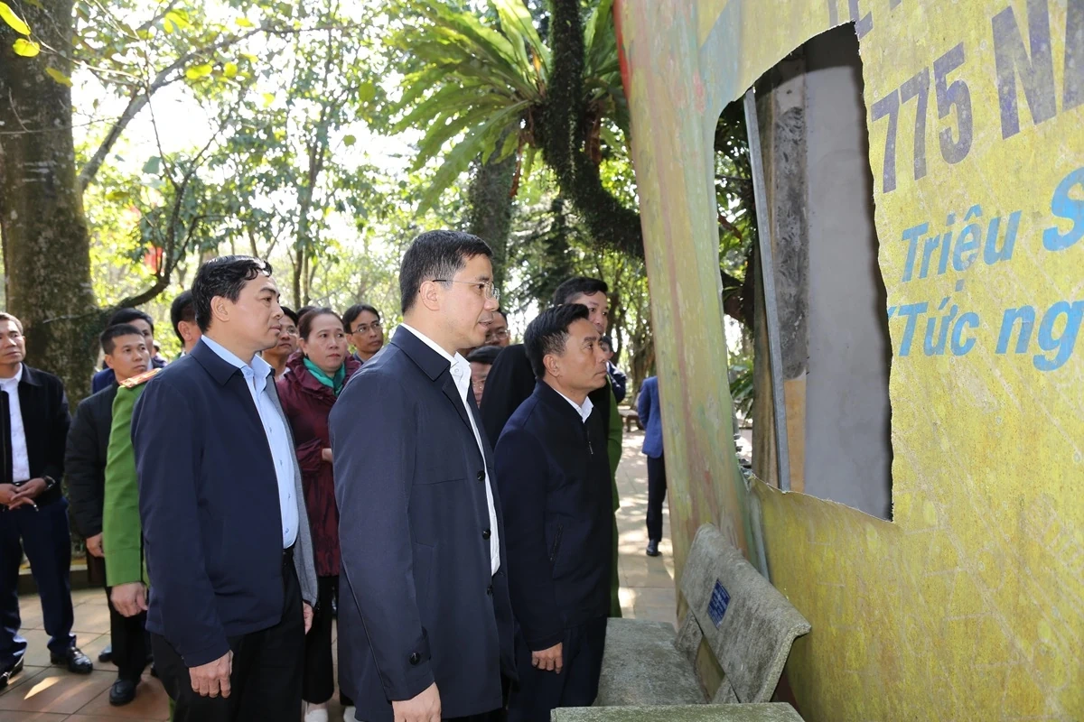 R&agrave; so&aacute;t quy hoạch, thu h&uacute;t nguồn lực đầu tư t&ocirc;n tạo Di t&iacute;ch lịch sử - danh lam thắng cảnh quốc gia Địa điểm khởi nghĩa B&agrave; Triệu