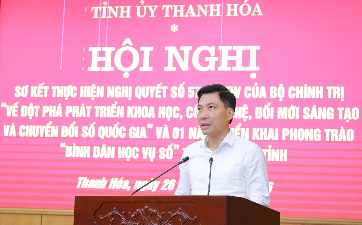 Thanh Hóa sơ kết thực hiện Nghị quyết số 57-NQ/TW và phong trào “Bình dân học vụ số”