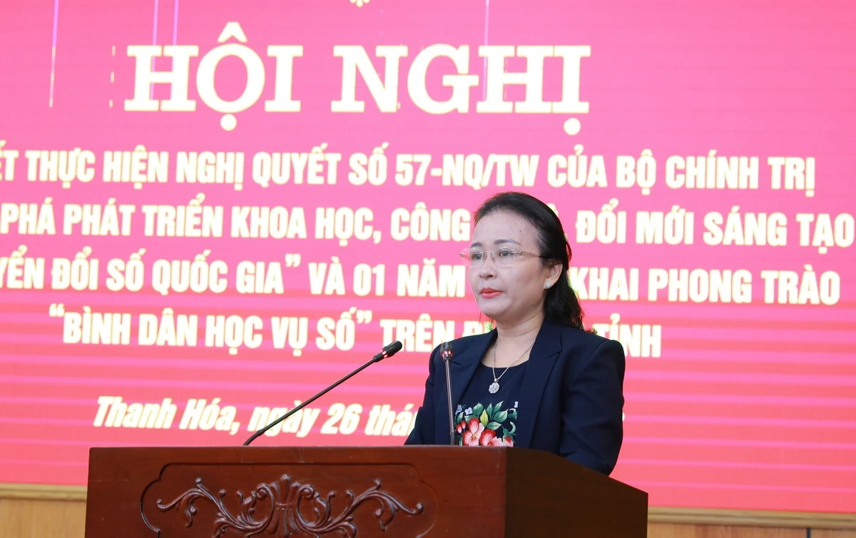 Thanh Hóa sơ kết thực hiện Nghị quyết số 57-NQ/TW và phong trào “Bình dân học vụ số”