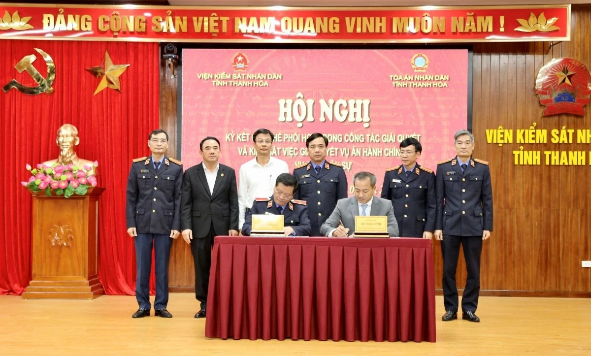 K&yacute; kết quy chế phối hợp giữa VKSND với TAND tỉnh, B&aacute;o v&agrave; Ph&aacute;t thanh, truyền h&igrave;nh Thanh H&oacute;a