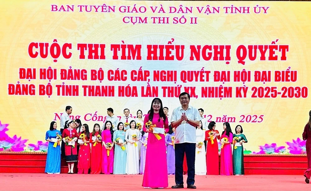 Bế mạc Hội thi t&igrave;m hiểu Nghị quyết Đại hội Đảng bộ c&aacute;c cấp, cụm thi số 2