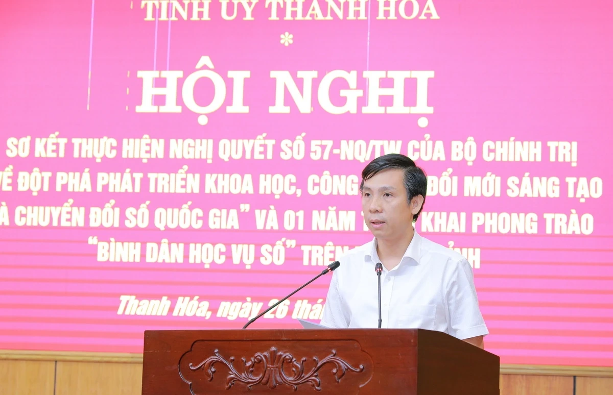Thanh Hóa sơ kết thực hiện Nghị quyết số 57-NQ/TW và phong trào “Bình dân học vụ số”