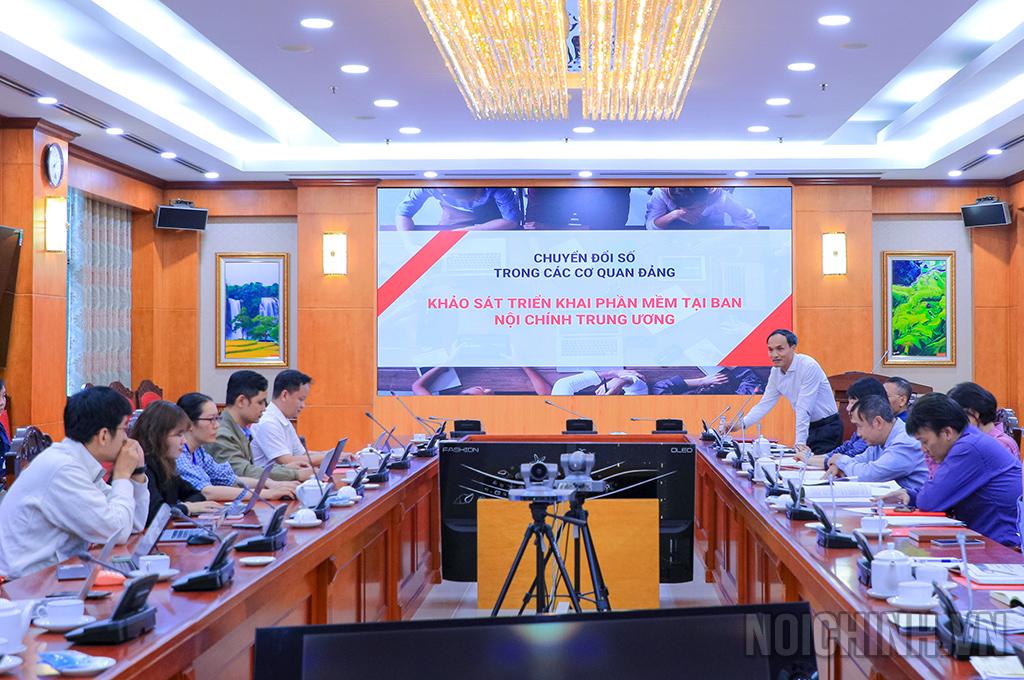 Buổi làm việc với Cục Chuyển đổi số - Cơ yếu, Văn phòng Trung ương Đảng triển khai chuyển đổi số các quy trình nghiệp vụ lõi của Ban Nội chính Trung ương