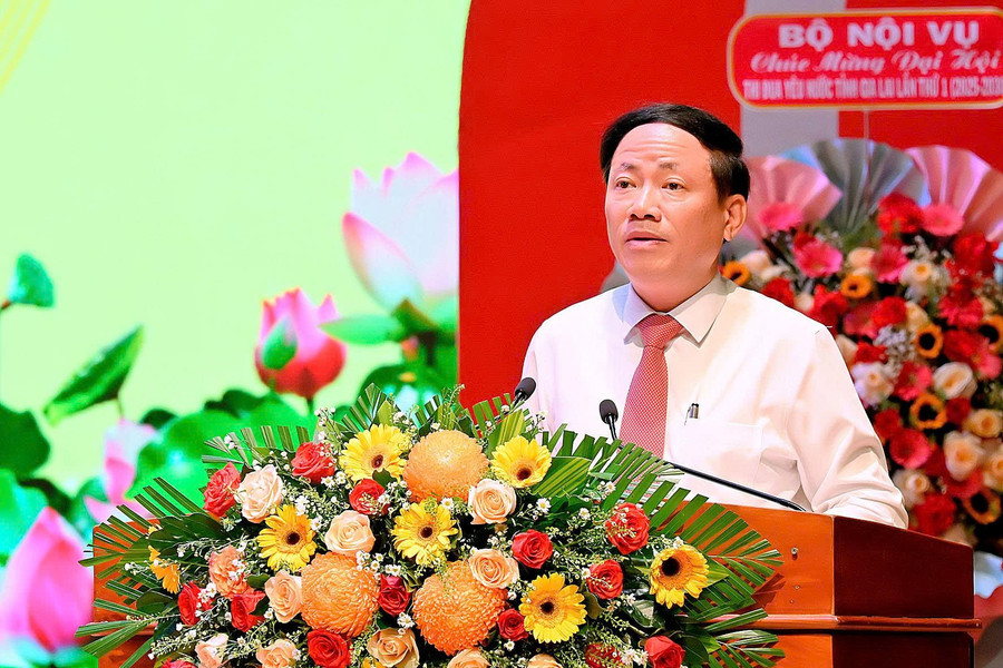 Chủ tịch UBND tỉnh Phạm Anh Tuấn phát biểu khai mạc Đại hội. Ảnh: Đức Thụy Chủ tịch UBND tỉnh Phạm Anh Tuấn phát biểu khai mạc Đại hội. Ảnh: Đức Thụy