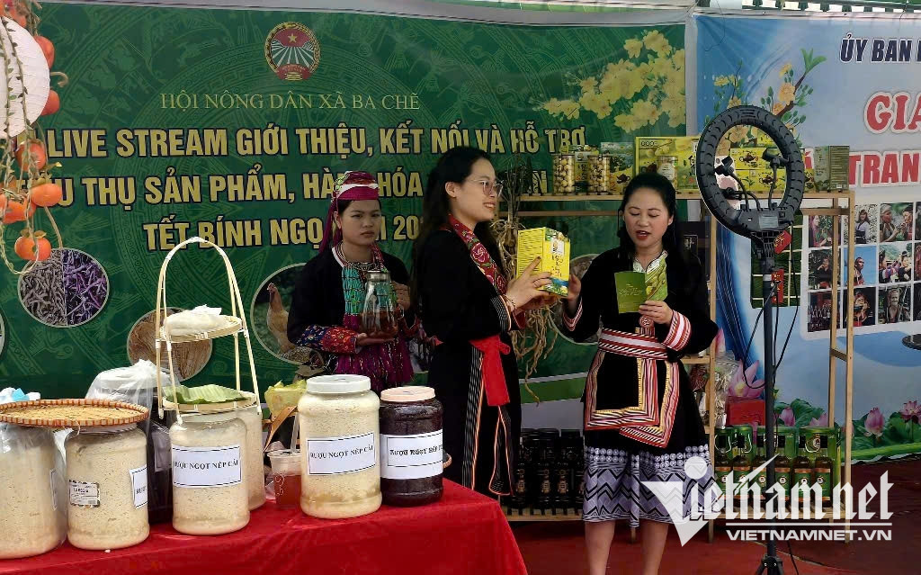 W-Nhiều nông dân vùng cao đã quen với việc Livestream giới thiệu sản phẩm, nhận đơn hàng trực tuyến.jpg