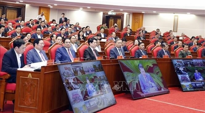 Tổng Bí thư Tô Lâm và các đại biểu tham dự Hội nghị tổng kết công tác phòng, chống tham nhũng, lãng phí, tiêu cực nhiệm kỳ Đại hội XIII của Đảng. Ảnh: TTXVN. Tổng Bí thư Tô Lâm và các đại biểu tham dự Hội nghị tổng kết công tác phòng, chống tham nhũng, lãng phí, tiêu cực nhiệm kỳ Đại hội XIII của Đảng. Ảnh: TTXVN.