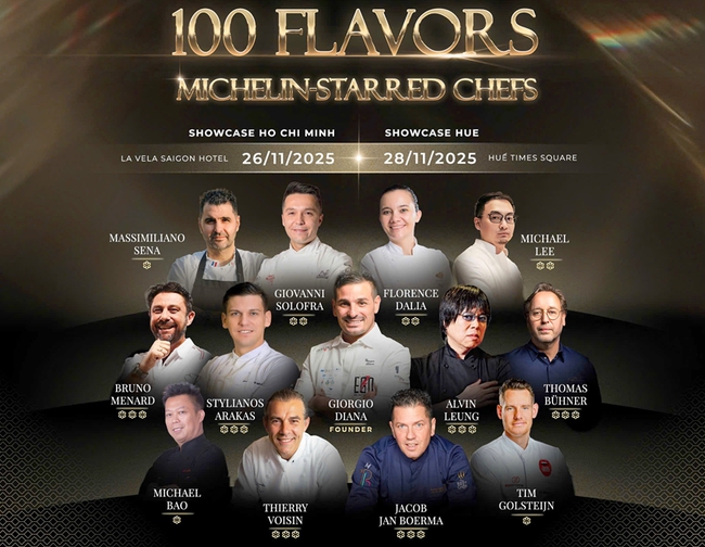 13 đầu bếp Michelin sẽ hội tụ tại Việt Nam tại sự kiện "100 Flavors - Michelin-Starred Chefs" - Ảnh 1. 13 đầu bếp Michelin sẽ hội tụ tại Việt Nam tại sự kiện "100 Flavors - Michelin-Starred Chefs" - Ảnh 1.