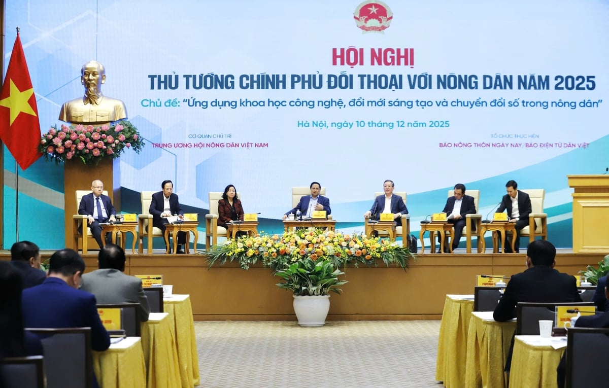 Thủ tướng Chính phủ chủ trì Hội nghị đối thoại với nông dân năm 2025. Ảnh: Lê Hiếu. Thủ tướng Chính phủ chủ trì Hội nghị đối thoại với nông dân năm 2025. Ảnh: Lê Hiếu.