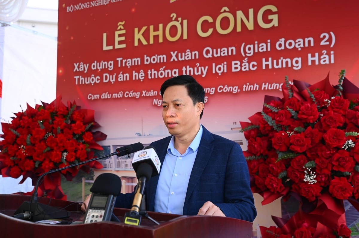 Ph&oacute; Chủ tịch UBND tỉnh Hưng Y&ecirc;n Lại Văn Ho&agrave;n ph&aacute;t biểu tại sự kiện. Ảnh: T&ugrave;ng Đinh.