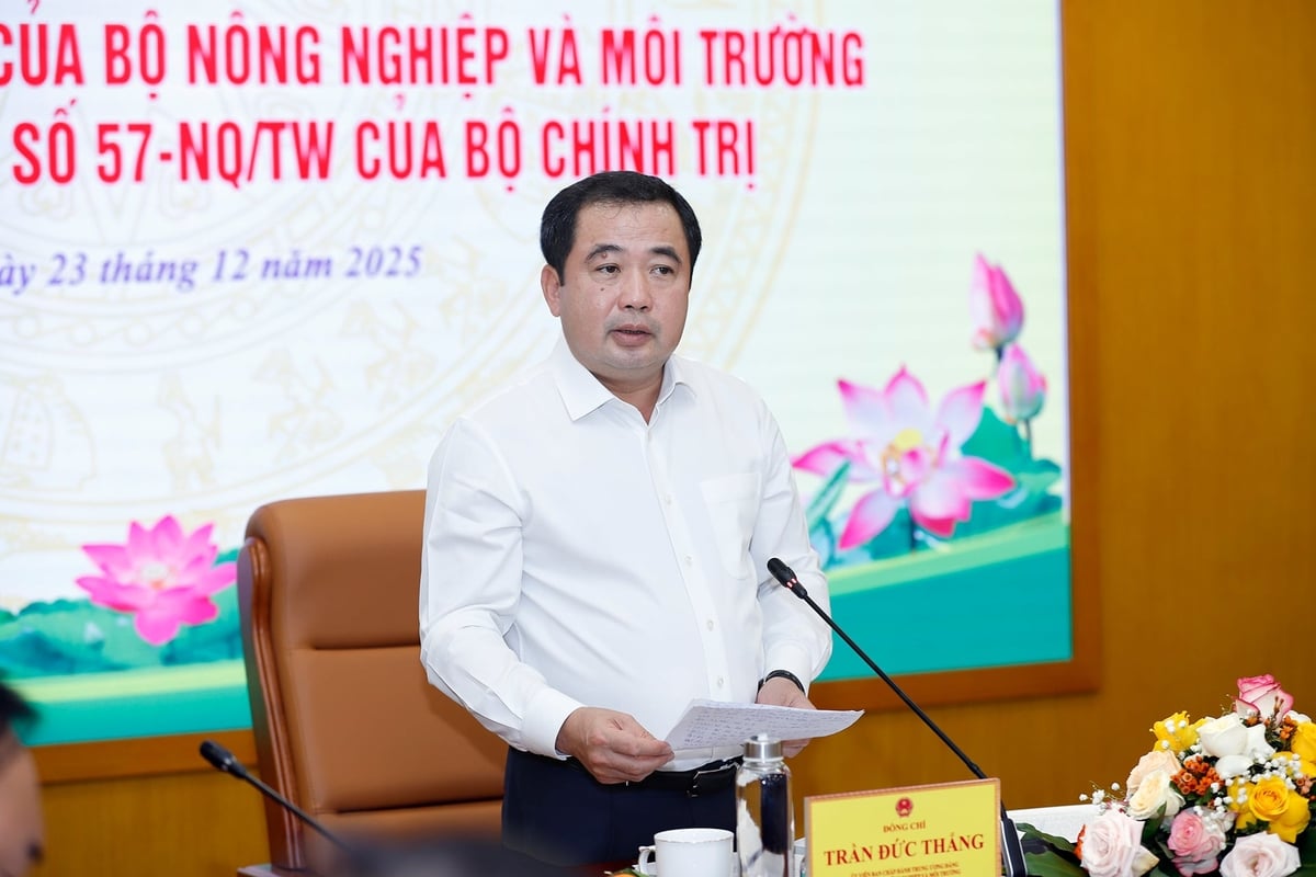 Bộ trưởng Trần Đức Thắng kết luận Hội nghị. Ảnh: Khương Trung.