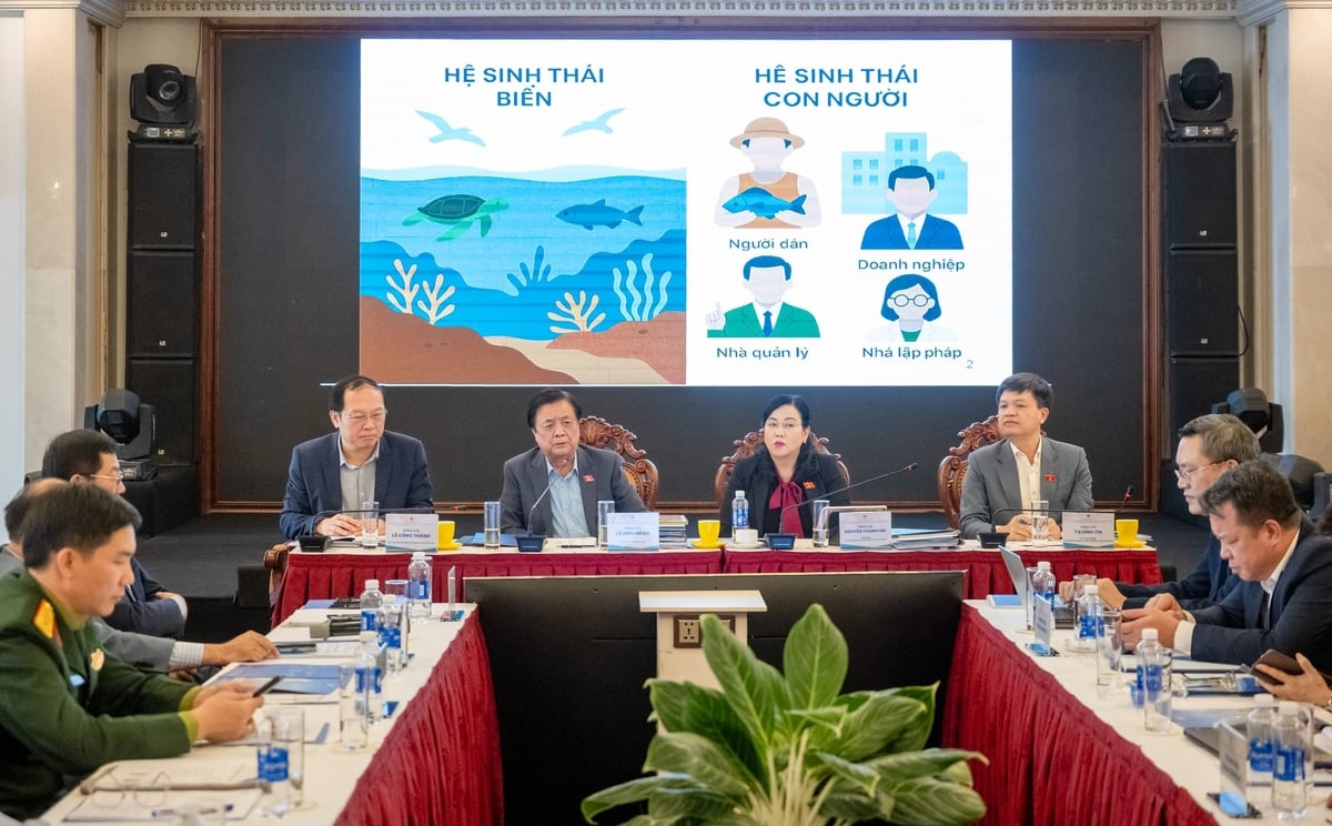 Hội thảo chuyên đề 'Thực hiện chính sách, pháp luật về bảo vệ môi trường trong phát triển bền vững kinh tế biển và kinh tế tuần hoàn'. Ảnh: Phạm Thắng.