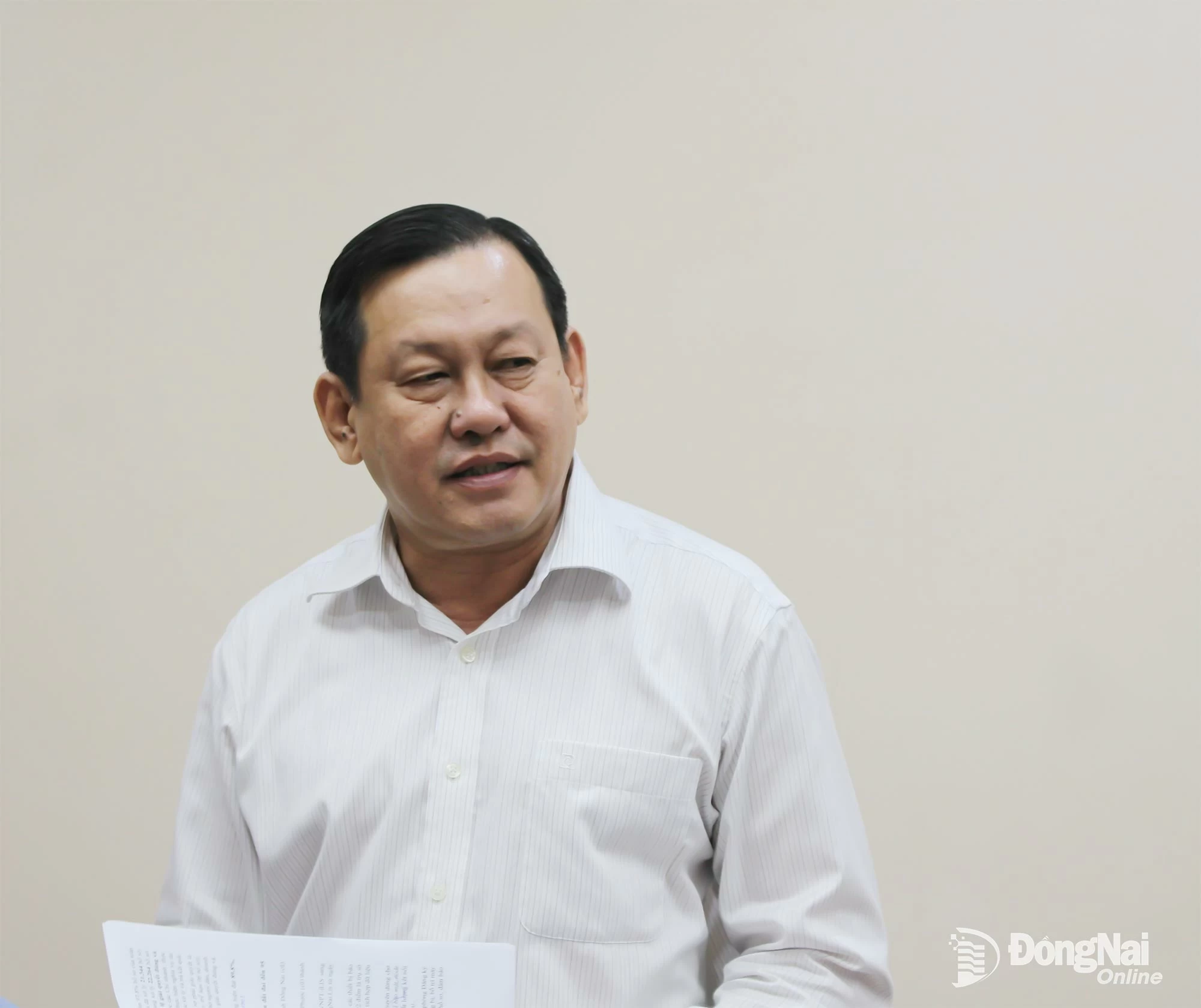 Phó giám đốc Sở Nông nghiệp và Môi trường tỉnh Đồng Nai Đặng Minh Đức trao đổi tại buổi làm việc. Ảnh: H.Thảo