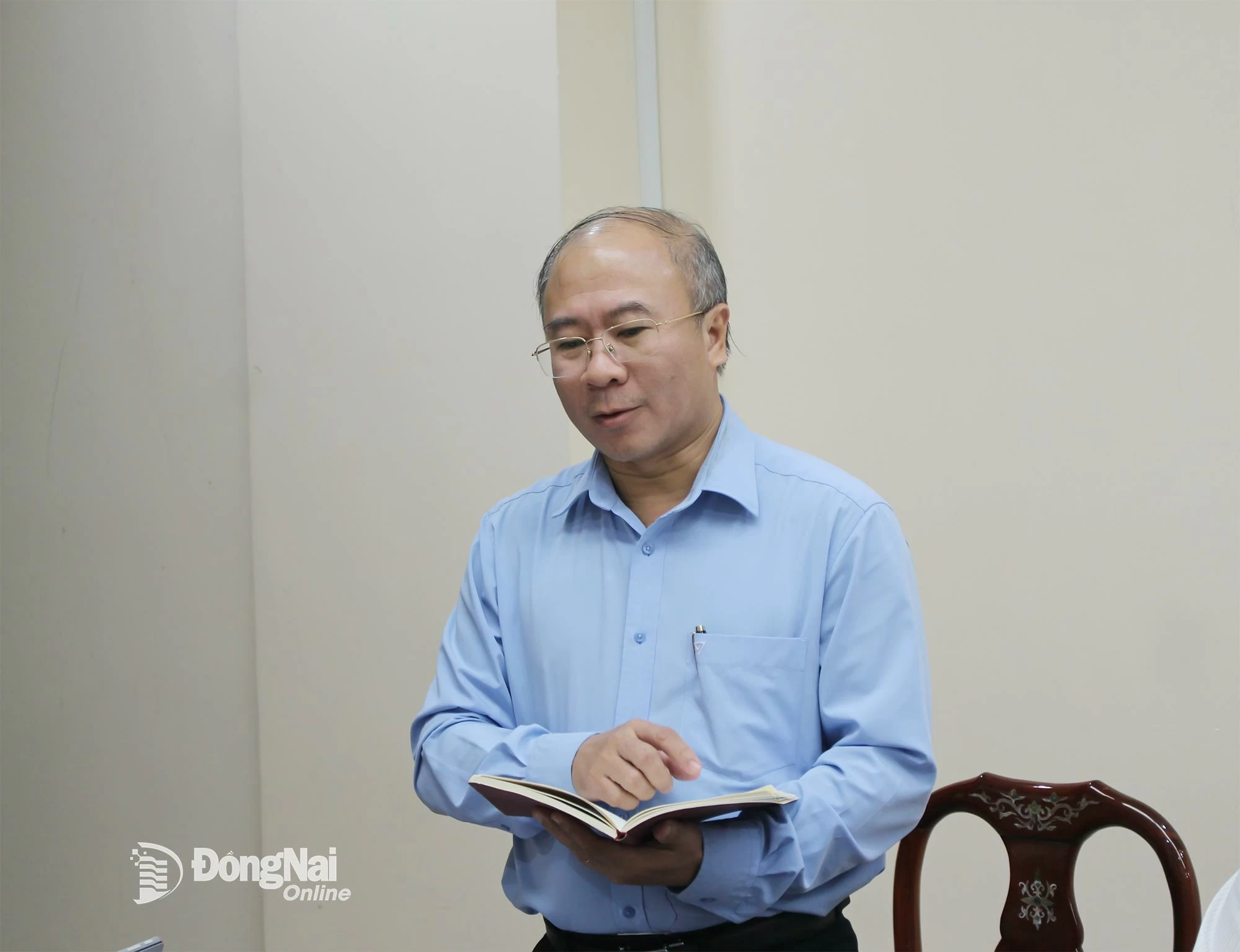 Phó Giám đốc Sở Khoa học và Công nghệ tỉnh Đồng Nai Nguyễn Minh Quang phát biểu tại buổi làm việc. Ảnh: H.Thảo