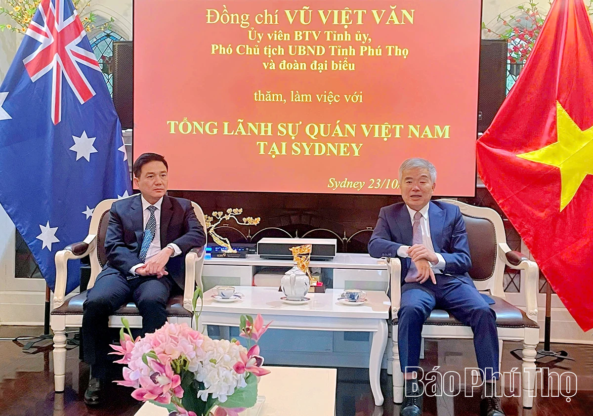 Đoàn công tác tỉnh Phú Thọ thăm và làm việc với Tổng Lãnh sự quán Việt Nam tại Sydney, Australia