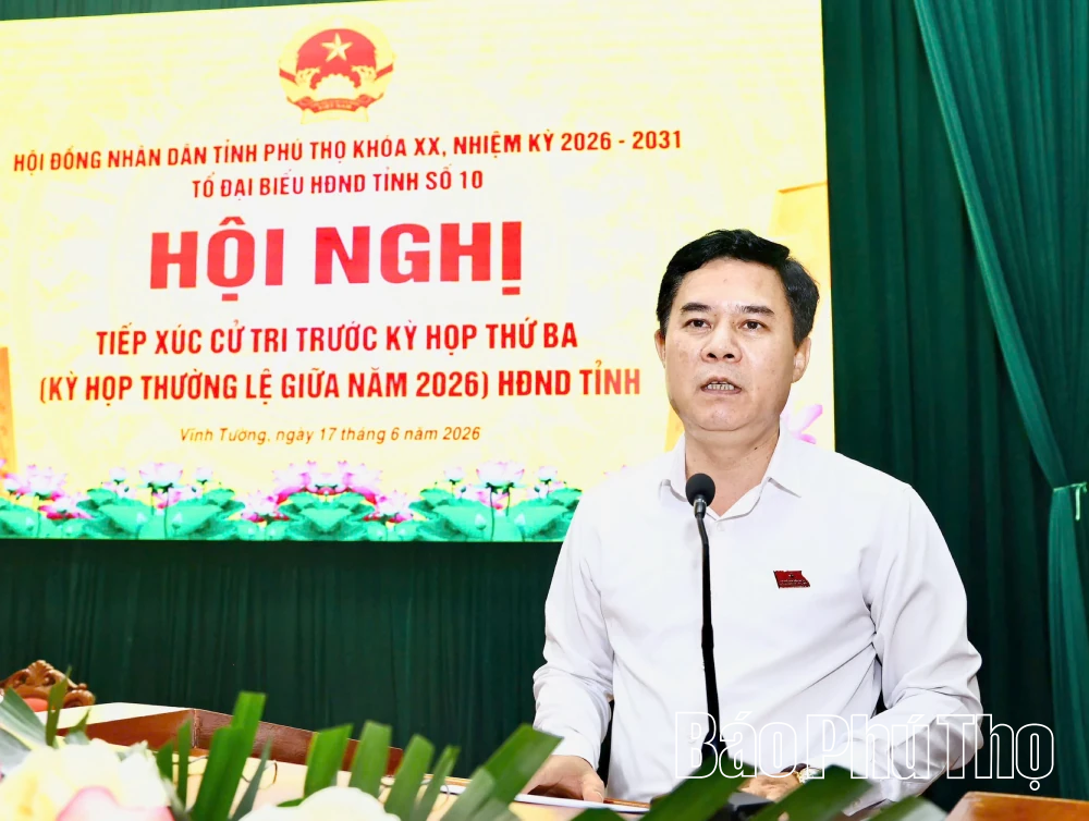 Tổ đại biểu số 10 HĐND tỉnh tiếp xúc cử tri 3 xã: Vĩnh Tường, Vĩnh Phú, Thổ Tang