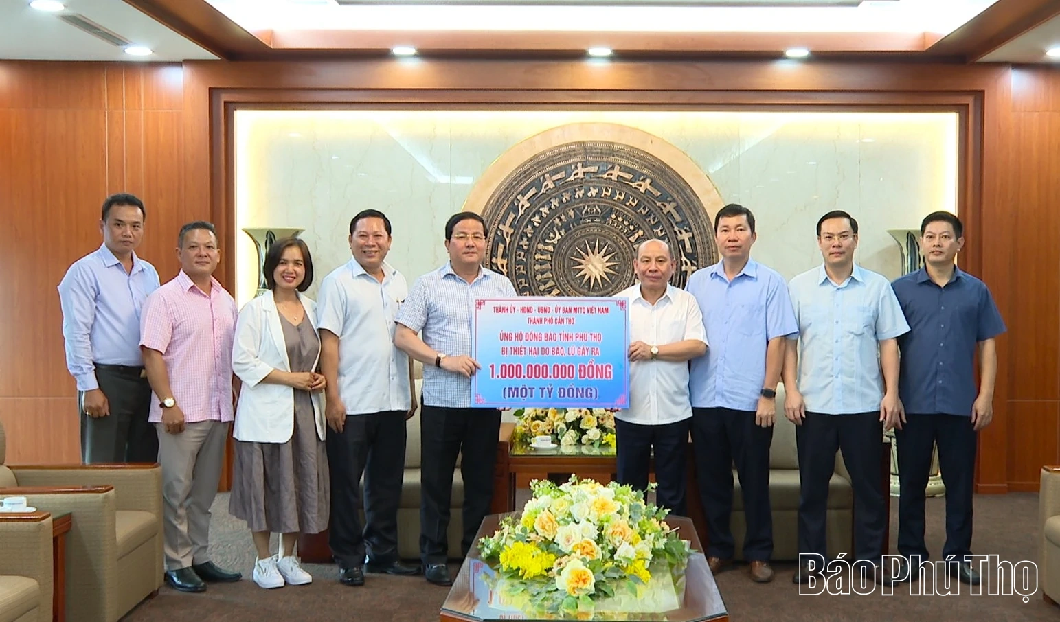 Thành phố Cần Thơ hỗ trợ tỉnh Phú Thọ 1 tỷ đồng khắc phục hậu quả mưa lũ