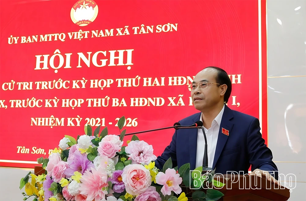 Đại biểu HĐND tỉnh tiếp xúc cử tri xã Tân Sơn