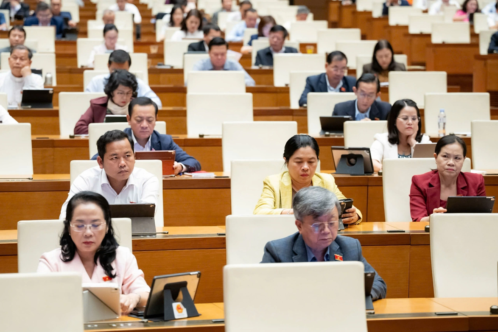 Các ĐBQH tham dự phiên họp    