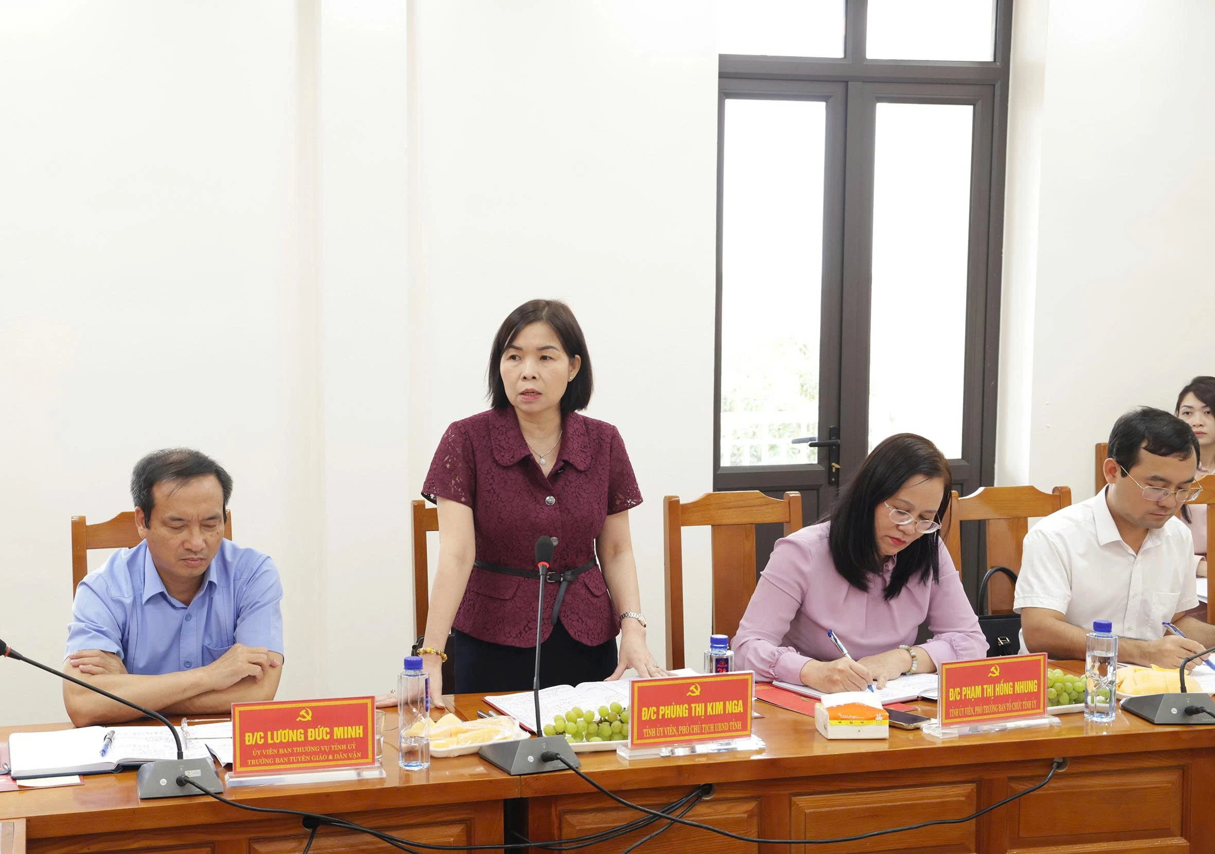 Phó Bí thư Tỉnh ủy Bùi Thị Minh làm việc với xã Vĩnh An về việc vận hành mô hình chính quyền địa phương 2 cấp