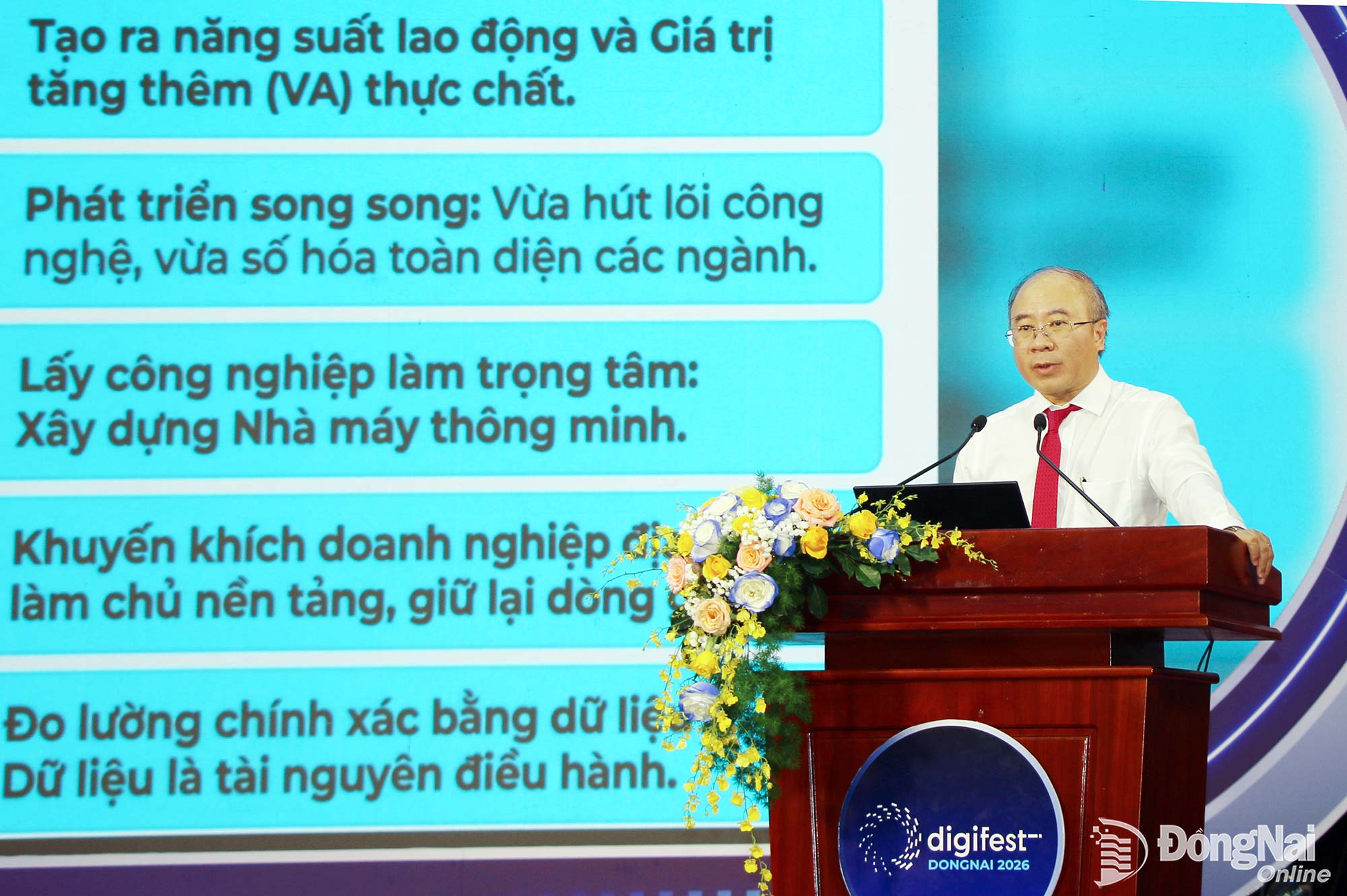 Phó Giám đốc phụ trách Sở Khoa học và Công nghệ Nguyễn Minh Quang phát biểu khai mạc hội thảo. Ảnh: Hải Quân