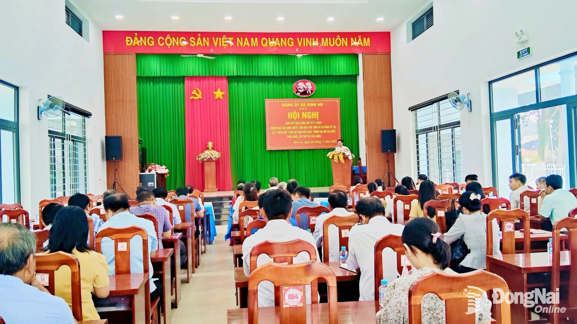 Đảng ủy xã Bình An, tỉnh Đồng Nai tổ chức Hội nghị lấy ý kiến góp ý dự thảo văn kiện Đại hội lần thứ XIV của Đảng. Ảnh: CTV