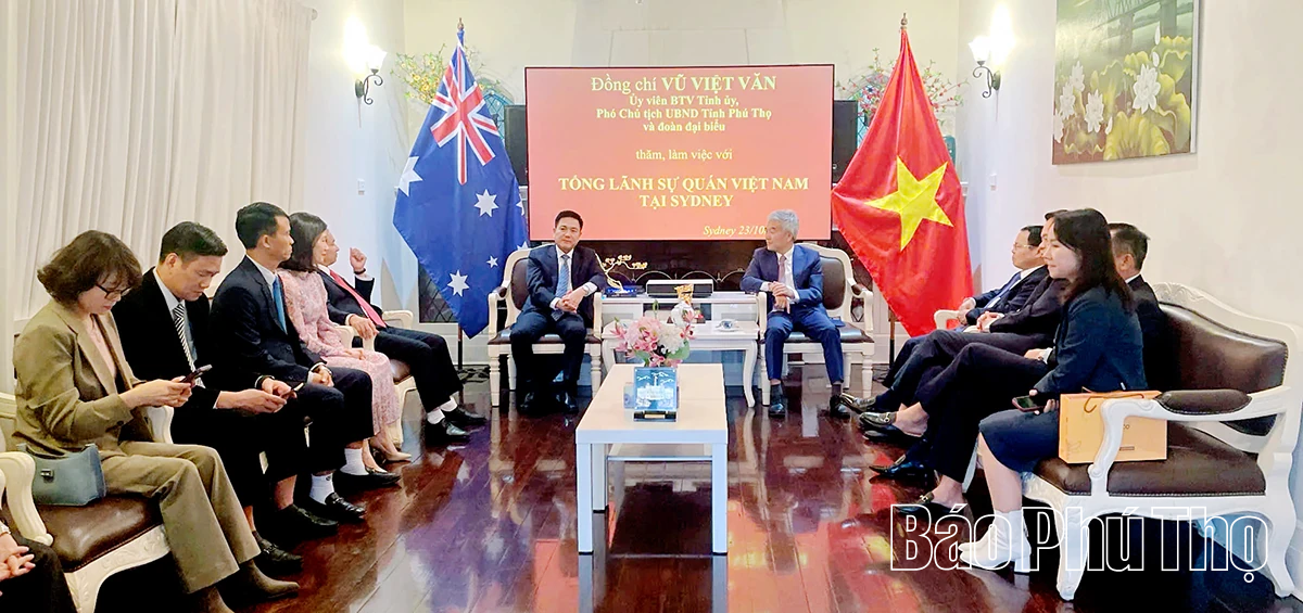 Đoàn công tác tỉnh Phú Thọ thăm và làm việc với Tổng Lãnh sự quán Việt Nam tại Sydney, Australia