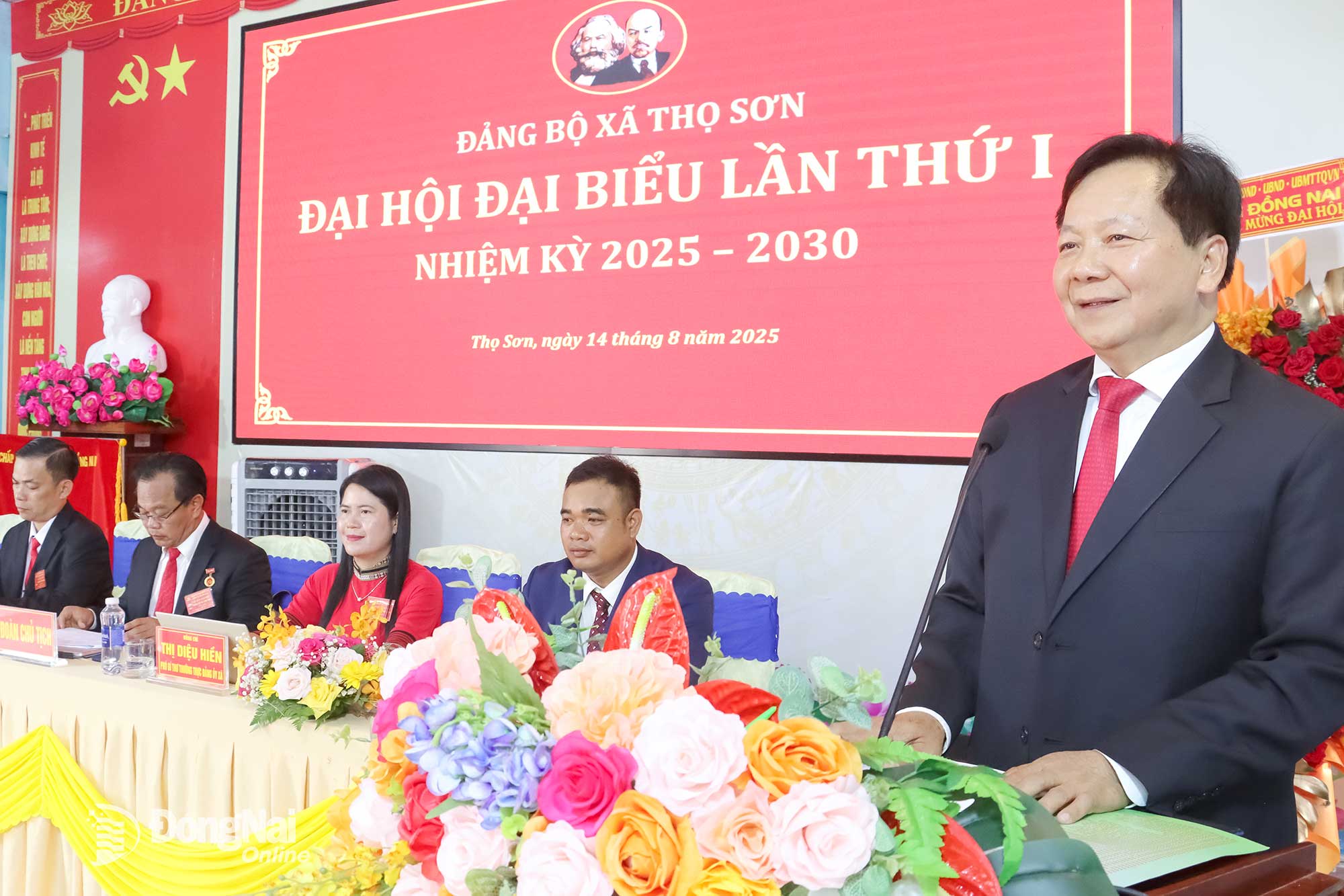 Tỉnh ủy viên, Phó Chủ tịch HĐND tỉnh Đồng Nai Trần Văn Mi phát biểu chỉ đạo tại đại hội. Ảnh: Như Nam