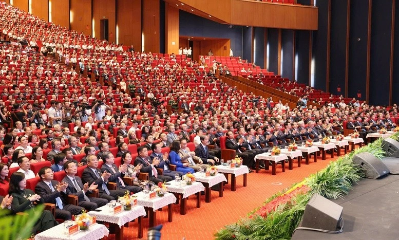 Các đại biểu dự buổi lễ kỷ niệm và khai giảng năm học mới 2025-2026 tại Trung tâm hội nghị Quốc gia Mỹ Đình. Ảnh: Bộ GD-ĐT