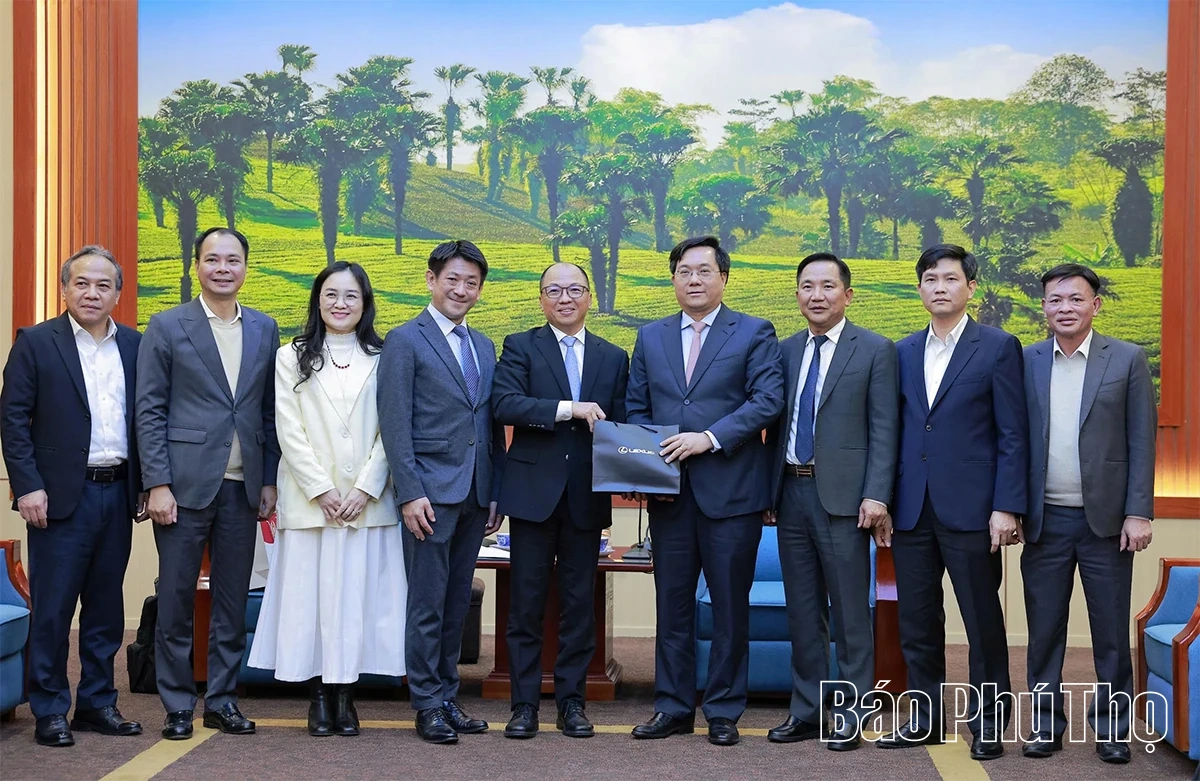 Chủ tịch UBND tỉnh Trần Duy Đ&ocirc;ng tiếp v&agrave; l&agrave;m việc với l&atilde;nh đạo C&ocirc;ng ty &Ocirc; t&ocirc; Toyota Việt Nam