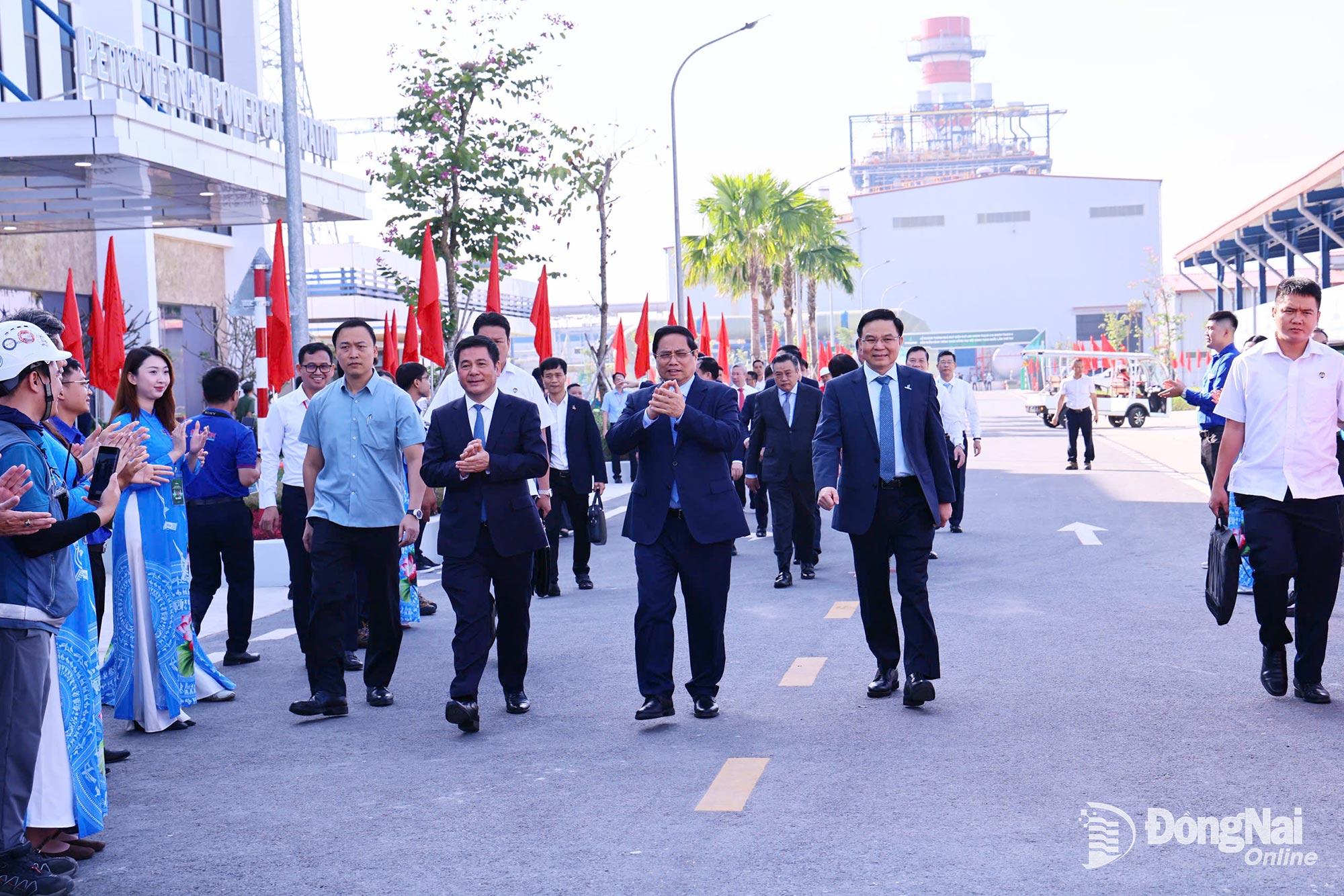 Thủ tướng Chính phủ Phạm Minh Chính dự lễ khánh thành Nhà máy nhiệt điện Nhơn Trạch 3 và 4. Ảnh: Công Nghĩa