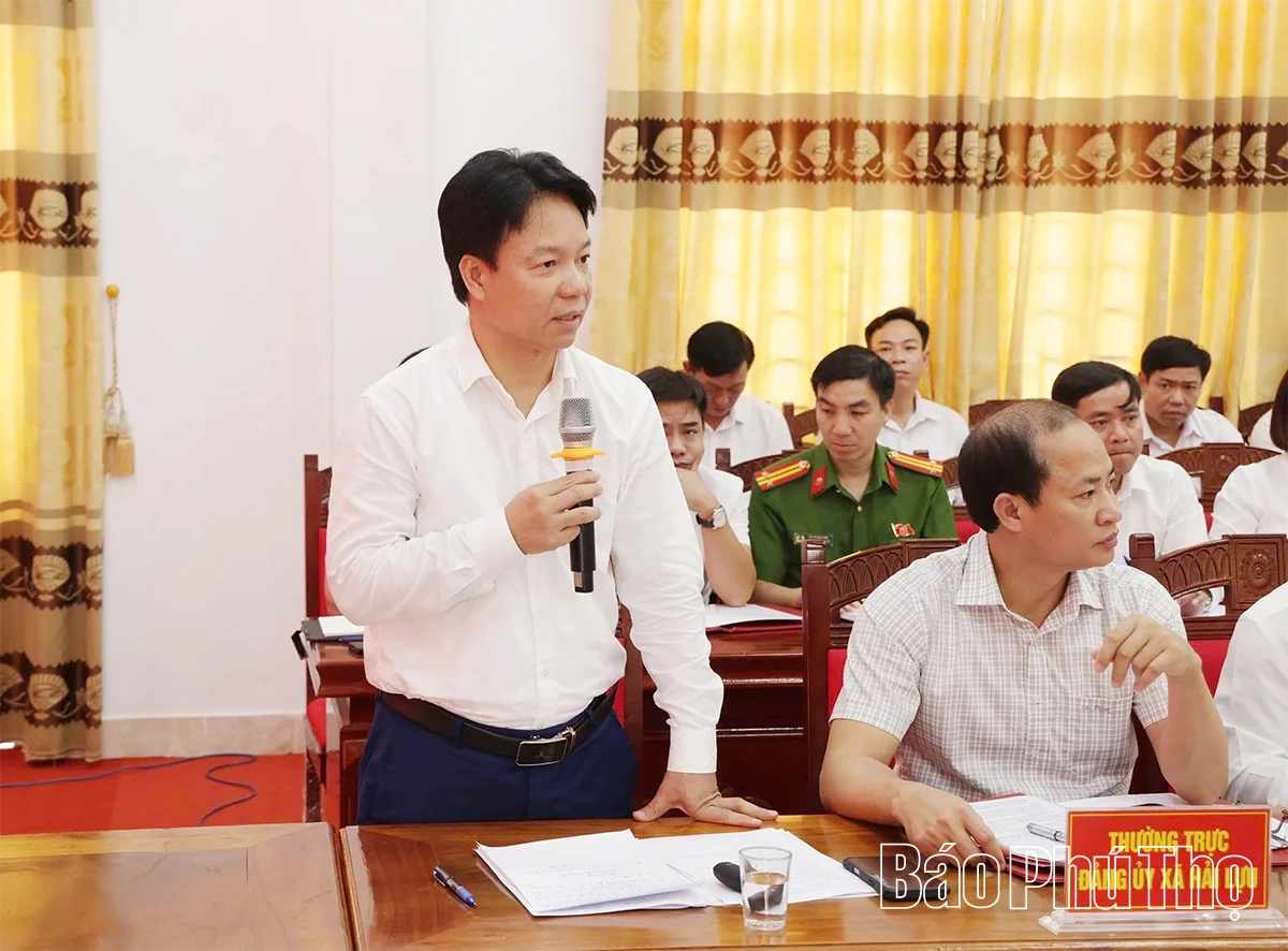 Bí thư Tỉnh ủy Đặng Xuân Phong làm việc với các xã Hải Lựu, Yên Lãng và Hợp Lý