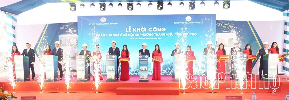 Lễ khởi c&ocirc;ng dự &aacute;n Khu nh&agrave; ở x&atilde; hội tại phường Thanh Miếu