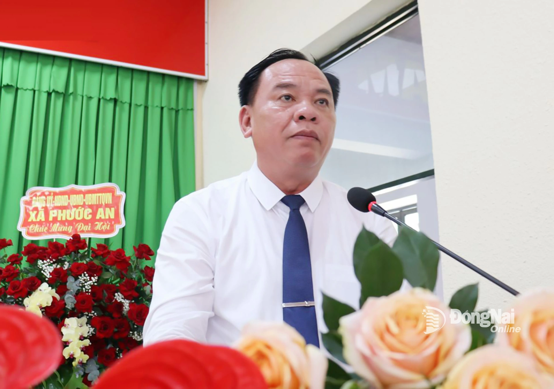 Đồng chí Võ Tấn Đức, Phó Bí thư Tỉnh ủy, Chủ tịch UBND tỉnh Đồng Nai phát biểu chỉ đạo tại đại hội. Ảnh: Nguyệt Hà