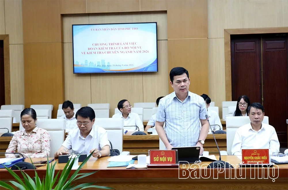 Bộ Nội vụ kiểm tra chuyên ngành năm 2026 tại Phú Thọ