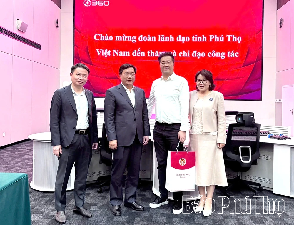 Phú Thọ đẩy mạnh hợp tác với Tập đoàn công nghệ an ninh 360 (Trung Quốc)