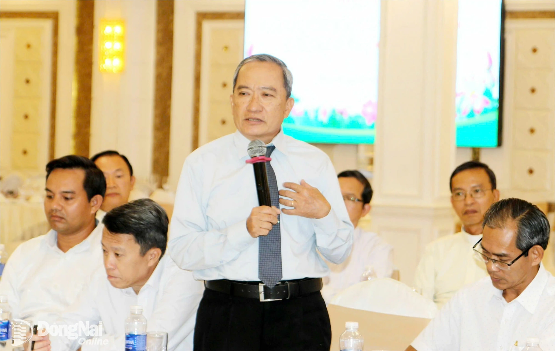 Mục sư Phan Đình Hảo, đại diện Hội Thánh Tin Lành Miền Nam Việt Nam phát biểu tại chương trình họp mặt. Ảnh: Văn Truyên.  