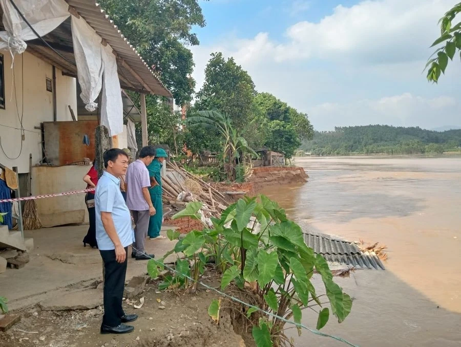 Sạt lở gần 1km bờ sông Lô ở Phú Thọ
