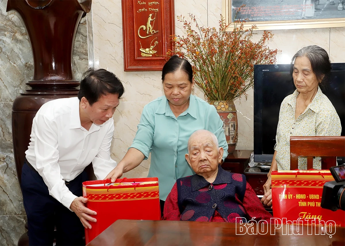 Bí thư Tỉnh ủy Phạm Đại Dương thăm, tặng quà Mẹ Việt Nam Anh hùng và người có công tại xã Hy Cương