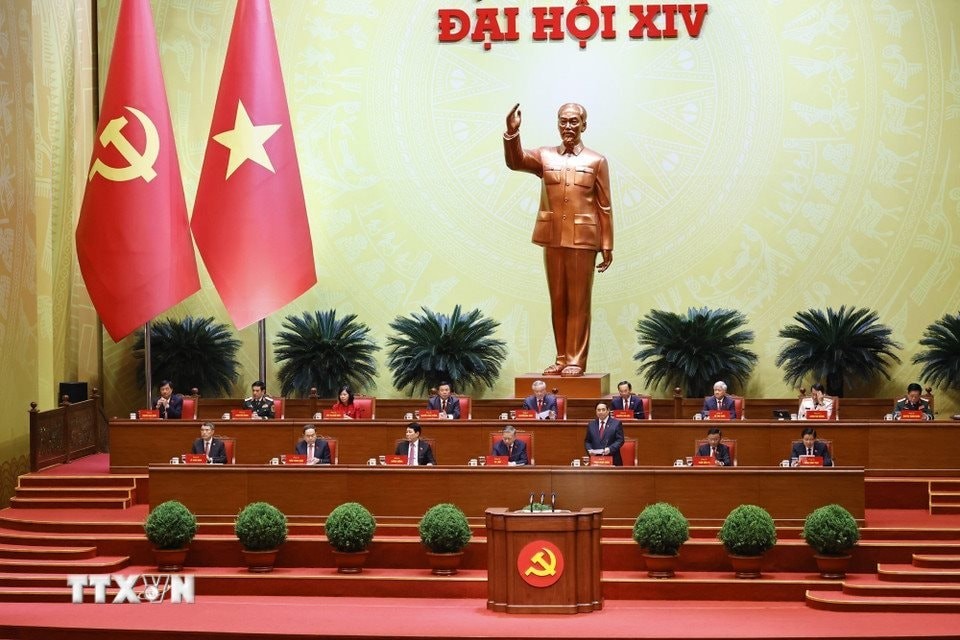 Phi&ecirc;n bế mạc Đại hội XIV của Đảng. (Ảnh: TTXVN)