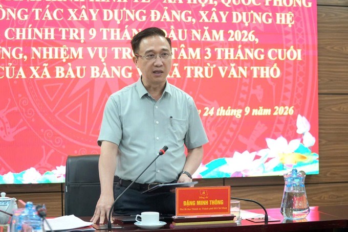 Phó Bí thư Thành ủy TPHCM Đặng Minh Thông phát biểu kết luận buổi làm việc