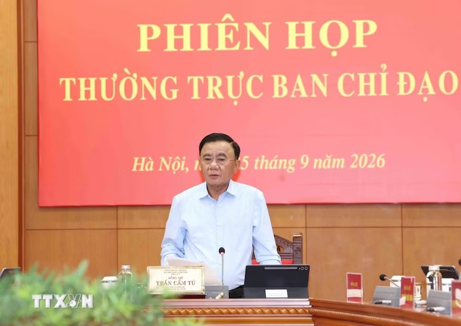 Thường trực Ban Bí thư Trần Cẩm Tú phát biểu chỉ đạo phiên họp. (Ảnh: Phương Hoa/TTXVN)