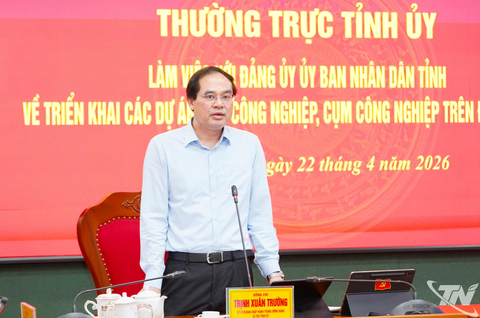 Đồng chí Bí thư Tỉnh ủy Trịnh Xuân Trường phát biểu kết luận Hội nghị.