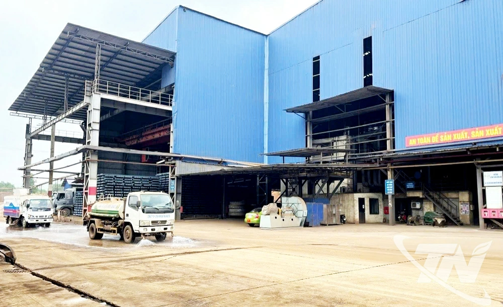 Nhà máy sản xuất của Công ty CP Luyện kim đen Thái Nguyên tại xã Nam Hòa.