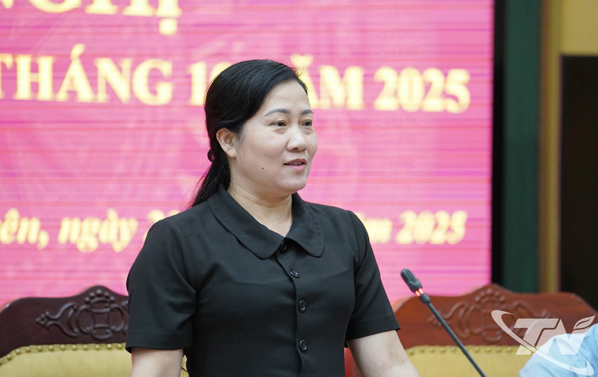 Đồng chí Trưởng Ban Tuyên giáo và Dân vận Tỉnh ủy Đỗ Thị Minh Hoa phát biểu kết luận Hội nghị.