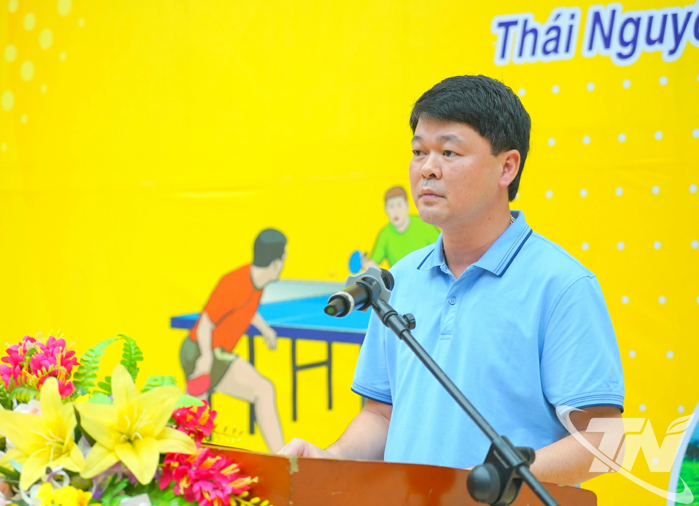 Đồng chí Nguyễn Ngọc Sơn Phó Tổng Biên tập Báo và Phát thanh, Truyền hình Thái Nguyên phát biểu khai mạc