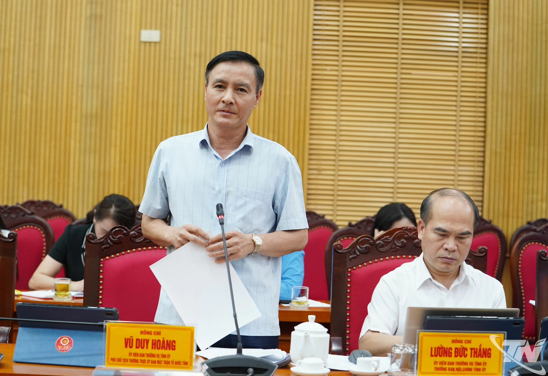 Lãnh đạo Ủy ban MTTQ tỉnh phát biểu tại Hội nghị.