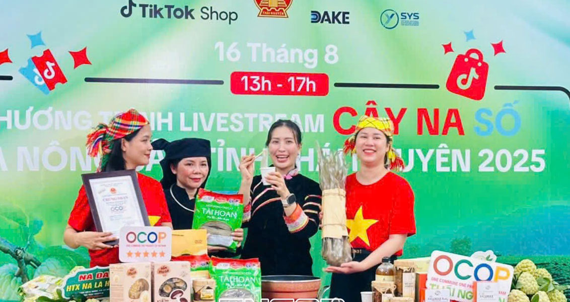 Chương trình livestream góp phần quảng bá na Thái Nguyên nói riêng, nông sản của tỉnh nói chung. Ảnh: T.L