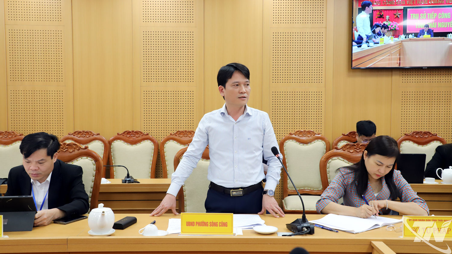 Đại diện UBND phường Sông Công phát biểu ý kiến