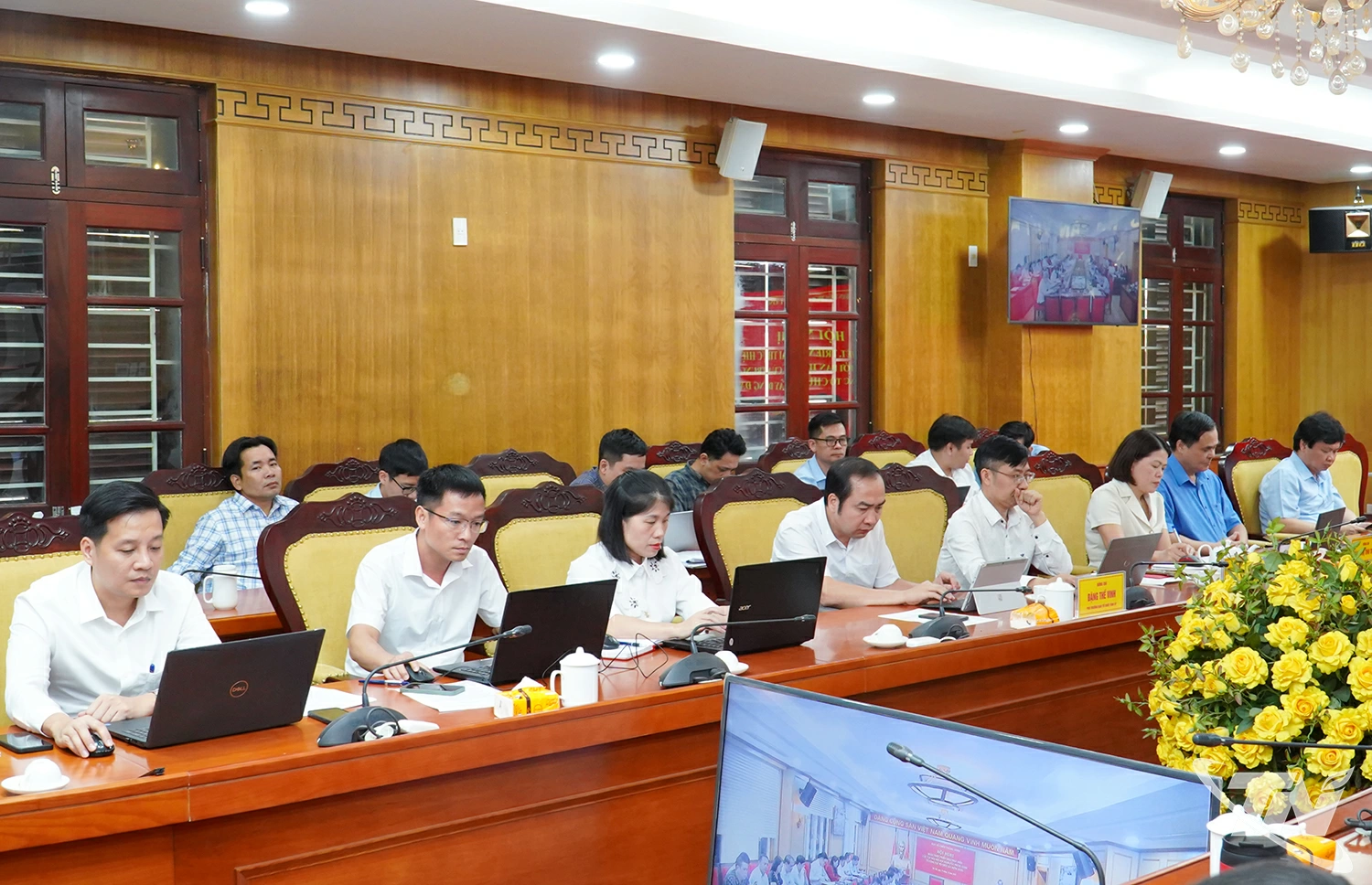 Đại biểu dự hội nghị tại điểm cầu tỉnh Thái Nguyên