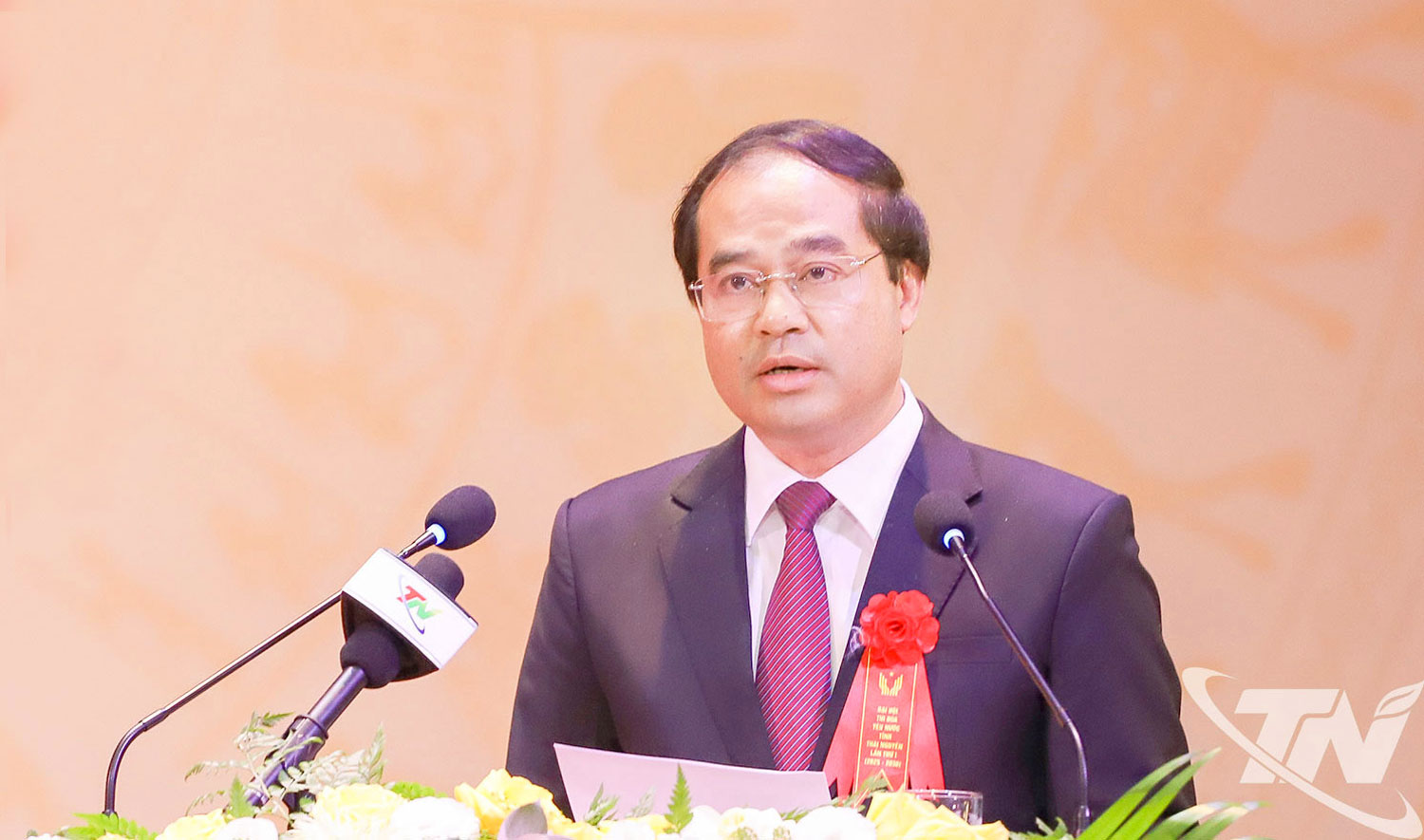 Đồng chí Trịnh Xuân Trường, Bí thư Tỉnh ủy, phát biểu tại Đại hội